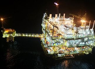 offshore construction night time