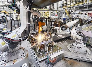 Spot welding cell at a Volvo factory in China. Photo: ABB.