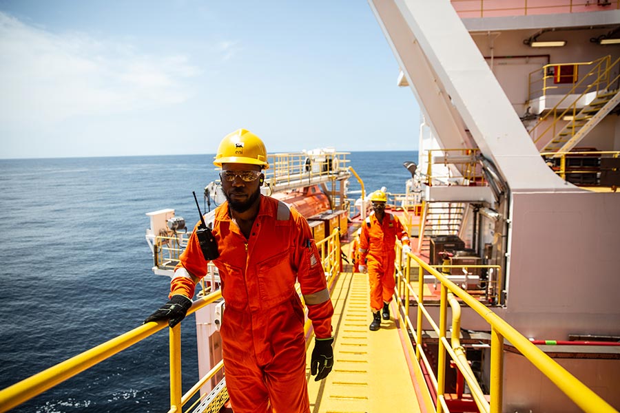 ENI’s floating production, storage and offloading unit (FPSO) in the East Hub project in Angola, in deep waters 350km north-west of the capital Luanda.
