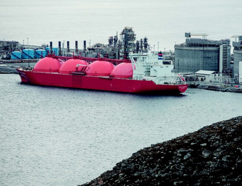 Equinor’s LNG liquefaction plant at Melkøya, Hammerfest. Photo: Ole Jørgen Bratland. Copyright: Equinor.