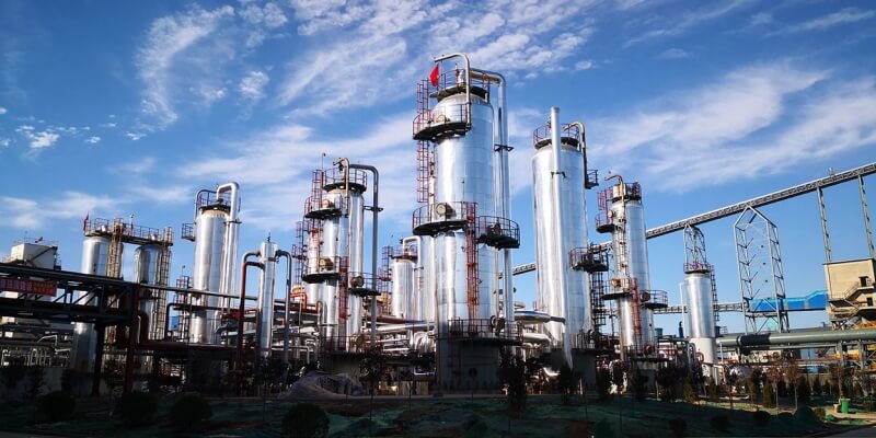 This chemical plant in Tongyezhen, China, uses waste CO2 to make methanol, used in fuel and chemical production.