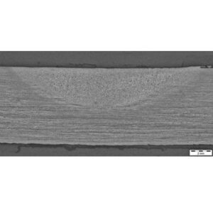 Figure 2. A macrograph of the BOP weld taken from the end of the wear assessment plate