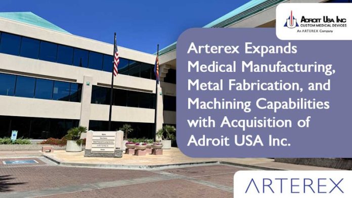 Arterex acquires Adroit USA Inc. Arterex acquires Adroit USA Inc.