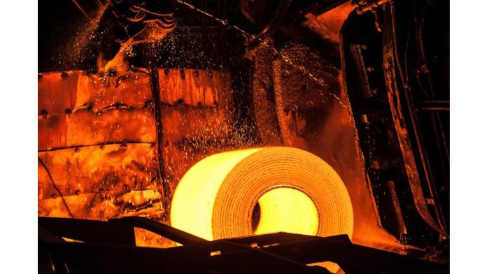 Roll of hot metal on the conveyor belt Gordon Brothers as selling agent for a steel plant