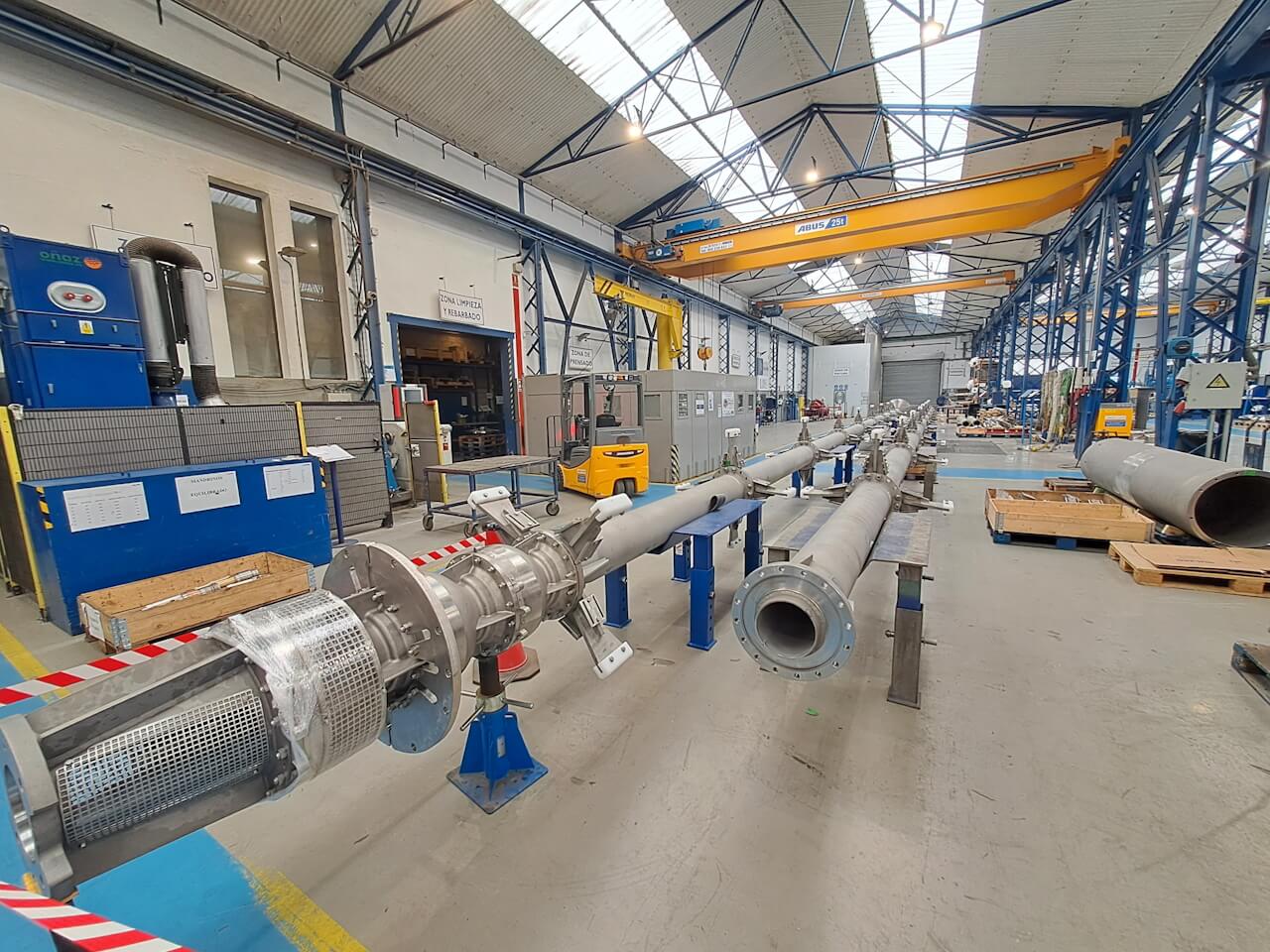 2-stage, 35-meter-long SJS duplex stainless steel seawater lift pumps 2-stage, 35-meter-long SJS duplex stainless steel seawater lift pumps