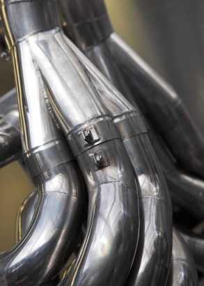 Stainless steel exhaust system from a racing car Stainless steel exhaust system from a racing car