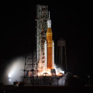 NASA’s Space Launch System rocket carrying the Orion spacecraft launches on the Artemis I flight test on 16 November 2022 from NASA’s Kennedy Space Center in Florida. Photo: NASA/Joel Kowsky.