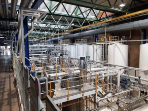 Due to high demands on micro-bacteriological conditions, in the filtration department all tanks and equipment are manufactured in stainless steel.