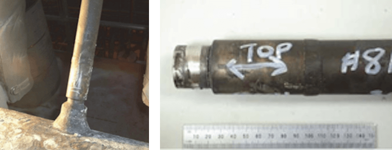 Figure 3a. Crack of alloy 800HT inlet pigtail