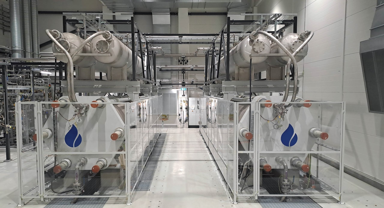 A key component of the P2X Solutions plant in Harjavalta: Sunfire’s 20 MW electrolyser. Photo ©Sunfire