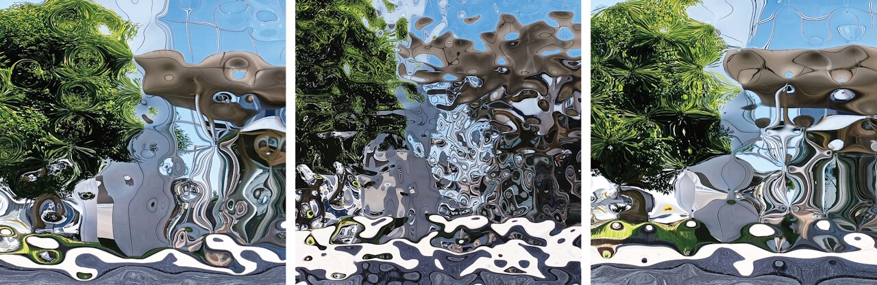 (L to R) The Sazanami, Seseragi and Yuragi designs in the Minamo panel series. Photos ©Kikukawa